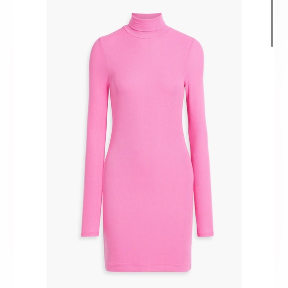 ATM Ribbed stretch-modal jersey turtleneck mini dress Size Medium - Picture 2 of 5